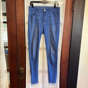 American Eagle Bright Blue Super Stretch Skinny Jeans